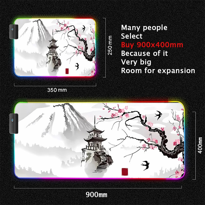 Customizable Large Non-Slip RGB Mouse Pad