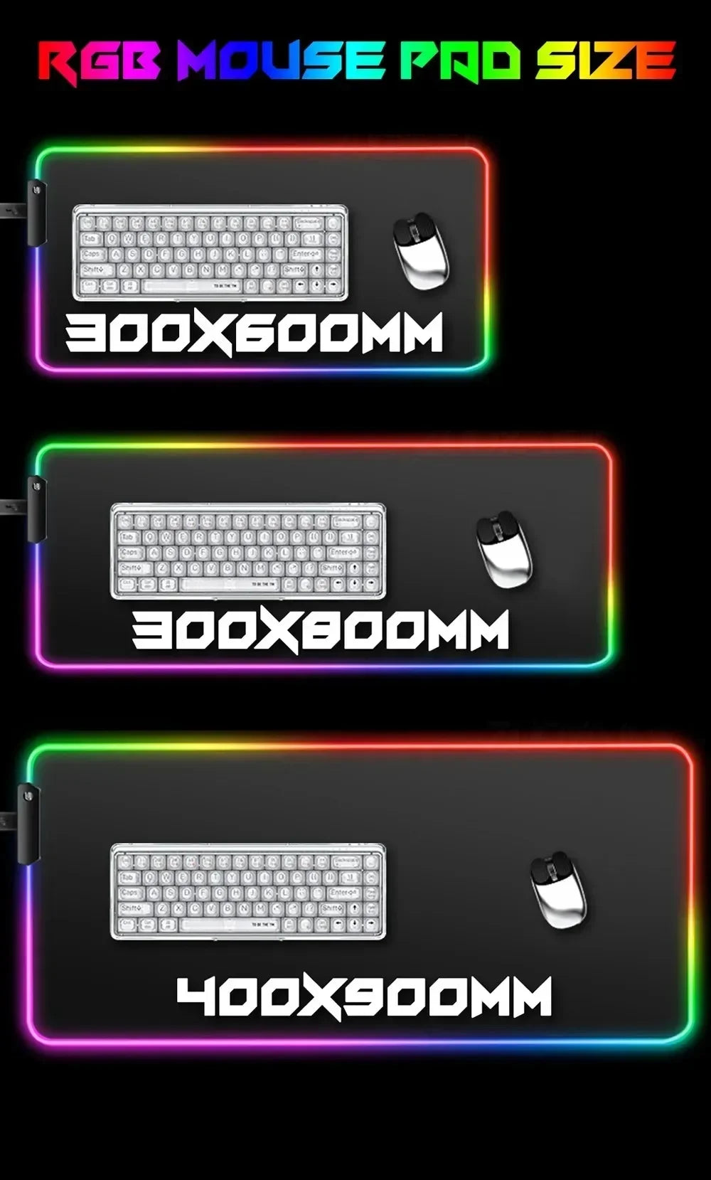 Customizable Large Non-Slip RGB Mouse Pad